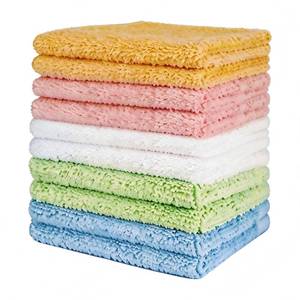 lot 6207 image: ZHAYAO 10 Pack Wash Cloths, 10x10 Inch Microfiber Highly Absorbent and Soft Feel Fingertip Towels, Machine Washable Washcloths for Bathroom, Gym, Hotel, Spa and Kitchen, Multicolor