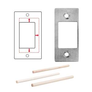 lot 6215 image: MOSECYOU Deadbolt Restorer Strike Plate, Fix Dead Bolt MisalignmentStickingJamming, Large Hole and Narrow Edge Frame Striker for Door Latch (1, Silver)