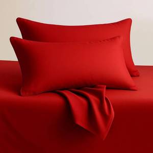 lot 6223 image: Toddler Pillowcases 12x16, 100% Egyptian Cotton, 600 Thread Count Ultra-Soft Travel Pillow Covers with Hidden Zipper, Breathable Pillow Case Cover for Baby Kids �� Red (Pack of 2)