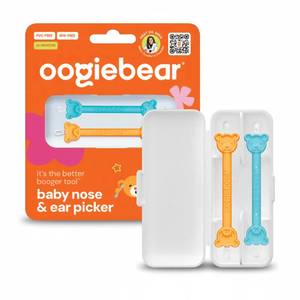 lot 6225 image: oogiebear Baby Nose Cleaner & Ear Wax Removal Tool - Safe Booger & Earwax Removal for Newborns, Infants, Toddlers - Dual-Ended - Essential Baby Stuff, Diaper Bag Must-Have, Orange & Seafoam with case