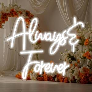 lot 6234 image: Always Forever Neon Sign Dimmable Love Wall Light for Wedding Party Decor