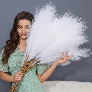 lot 6235 image: FOTEEWL 8 PCS 383.1FT Large Artificial Pampas Grass Branches(White)