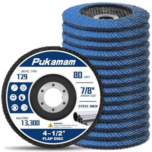 lot 6260 image: Pukamam 14 Pack of Flap Discs 4 12 for Angle Grinder Grit 80 Type 29 Zirconia Grinding Wheel for Wood Metal Sanding