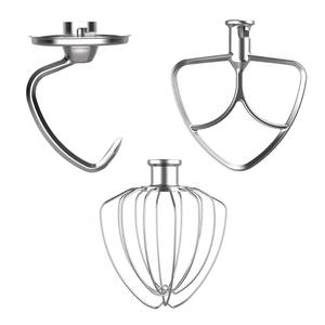 lot 6266 image: Ezato Stainless Steel Mixer Attachments for KitchenAid 4.55QT Mixer, 3 PCS