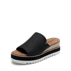 lot 7197 image: DREAM PAIRS Platform Slip-on Espadrille Sandals,Black,9