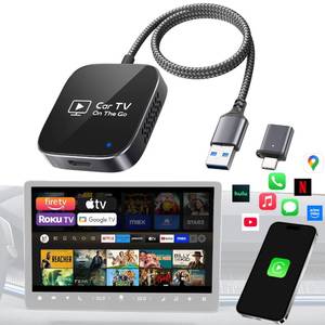 lot 8036 image: 2-in-1 Wireless CarPlay Adapter & Car TV Mate Pro 2026 Metal & Glass Case