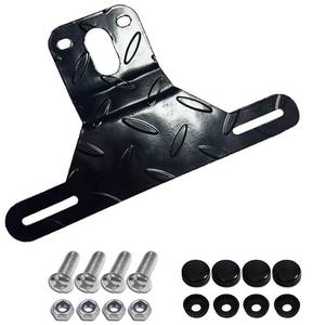 lot 8044 image: NEBYWOLD Trailer License Plate Bracket Frame, Aluminum License Plate Light Brackets Holder with Mounting Screws, Caps, Universal Tag Frame Car Accessories for Trailer Truck Boat (Black)