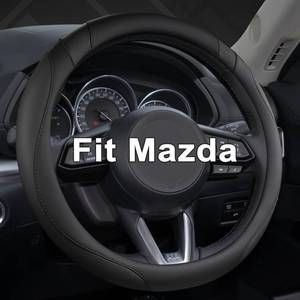 lot 8061 image: West Llama Car Steering Wheel Cover for Mazda 3,5,6,CX-3,CX-5,CX-30,CX-50,CX9,CX-9,MX-5 Miata,CX-7,RX-8,14.5-15 inches(Black-Standard Size)