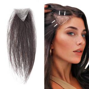 lot 8065 image: viviaBella human hair patch for balding spot temples, Dark Brown