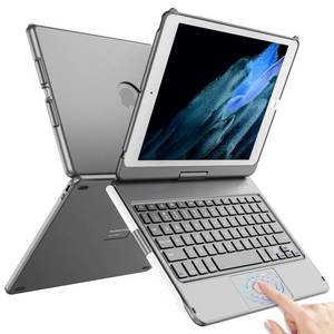 lot 8066 image: TQQ Touch for iPad 9th Generation Case with Keyboard (10.2, 2021), Multi-Touch Trackpad, 360° Rotatable Protective Cover for iPad Keyboard 9th8th7th Gen with Pencil Holder (Gray)