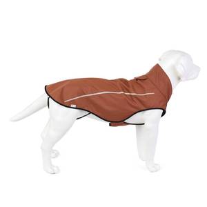 lot 8067 image: Mile High Life Dog Raincoat, Adjustable Waterproof Reflective Rain Jacket for Small Medium Large Dogs, Lightweight Breathable Pet Rain Coat with Leash Hole(Brown,L Chest 32-40)