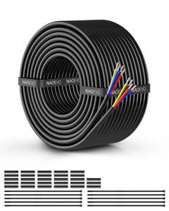 lot 8073 image: NAOEVO 16 Gauge Wire 4 Conductor Tinned Copper Electrical Wire, 50FT