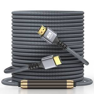 lot 8074 image: looyotul 4k Hdmi Cable 85ft Ultra High Speed HDMI 2.0 Cable 4K60HZ 3D ARC Gold Plated Connector Ethernet Audio Video Return HDMI Cord for UHD TV Monitor Laptop Xbox PS4PS5 Roku TV ect.(Silvery)