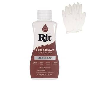 lot 8488 image: Rit Dye �� Liquid Fabric Dye for Crafting, Clothing, and D�cor �� 8 oz. Bottle �� Cocoa Brown (Gloves Included)