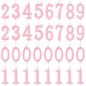 lot 8489 image: HIYZI 32 Pcs Pink Number 0-9 Birthday Cake Candles��Pink��
