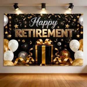 lot 8494 image: 72x43 Inch Retirement Party Decorations Happy Retirement Backdrop
