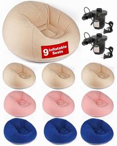 lot 9546 image: OLEEK Inflatable Bean Bag Chair with Electric air pumb 9 PCS - Folding Blow up Chairs - Inflatable Chairs for Movie Night - Outdoor Inflatable Chair - Inflatable Lounge Chair - Inflatable Furniture