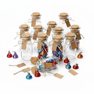 lot 9568 image: Otis Classic Small Glass Jars with Lids �� Set of 12 Mini Glass Bottles with Corks for Halloween Decorations Fall D�cor Wedding & Party Favors, Halloween DIY Crafts, Potions, Spices & Candy, 3.4 oz