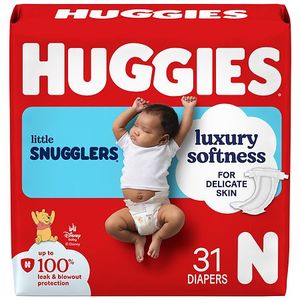 lot 9573 image: Huggies Little Snugglers Gentle Protection Diapers - Newborn - 31ct
