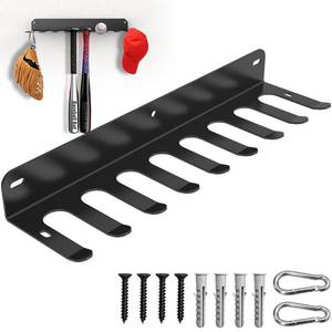 lot 9574 image: Yuleimy Baseball Bat Rack Wall Mount, Holds 16 Bats, 1 Pack