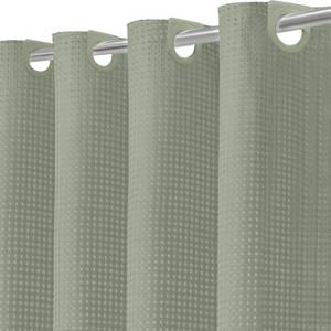 lot 9575 image: Inhousolu No Hook Shower Curtain with Removable Snap-in Liner, Waffle Weave 230 GSM Polyester, Weighted Hem, Water Repellent Washable, 72 x 84 Inch, Sage Green