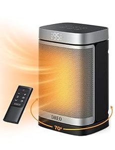 lot 9580 image: Dreo Space Heaters for Indoor Use, Atom One Portable Heater with 70°Oscillation, 1500W PTC Electric Heater with Thermostat, Fast Safety Heat, Remote, 1-12h Timer, Upgraded Small Heater for Office Home (B097RG67QB)