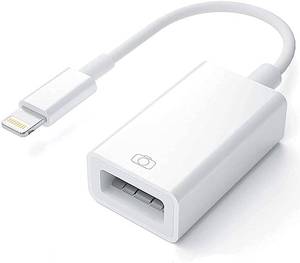 lot 10038 image: Apple Lightning to USB Camera Adapter, USB 3.0 OTG Cable for iPhoneiPad to Connect Card Reader, USB Flash Drive, U Disk, Keyboard, Mouse, Hubs, MIDI, Plug & Play (White)