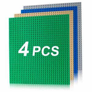 lot 10050 image: 4 Pack Classic Baseplates, Building Plate for Building Bricks, Multicolored