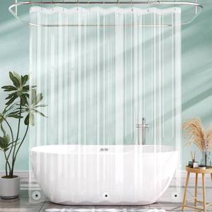 lot 10053 image: AmazerBath 70x72 Inch Shower Curtain Liner, RV Clear Shower Curtain Liner, Waterproof Plastic Shower Liner, Lightweight PEVA Shower Curtain for Bathroom with 3 Magnets and 12 Rustproof Metal Grommets