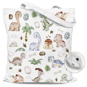 lot 10063 image: EJGFS Dinosaur Tote Bag with Magnetic Buckle for Girls, Women Canvas Tote Bag with Dinosaur Pattern-Gifts for Birthday, Mothers Day, Christmas,etc.(047)