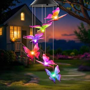 lot 10086 image: Winzwon Solar Wind Chimes, Christmas Gardening Butterfly Gifts for Women