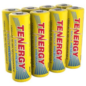lot 10090 image: Tenergy Solla Premium Rechargeable NiMH AA Battery, 1300mAh Solar Batteries for Solar Garden Lights, Anti-Leak, Outdoor Durability, 5 Years Performance, UL Certified, Pre-Charged 8 Pack