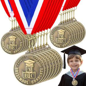 lot 10093 image: Remuuly 3060 Pcs Kindergarten Graduation Award Medals for Kids 2 Preschool Award Medallion with Neck Ribbon Congrats Graduation Gifts for School Student Party Favor(30 Pcs,ABC)