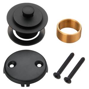 lot 10097 image: Wellup Bathtub Tub Drain Kit,Bathtub Drain Overflow Trim with 2 Hole Black