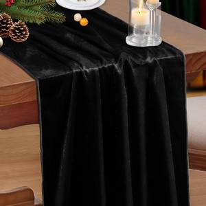 lot 10098 image: P Pothuiny Velvet Black Table Runner 20 x 120Inch 10Ft
