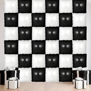 lot 10102 image: PHOGARY 25pcs Racing Car Checkered Balloons, Black White Checkered Backdrop Foil Balloon, White Black Double Sided Square Foil Balloon Background Photo Props for Race Car Birthday Party Decorations