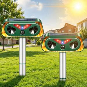 lot 10115 image: 2026 New Sonic Fortress Pro Deer Repellent Devices,2Pcs Solar Ultrasonic Animal Repeller Outdoor Waterproof Motion Sensor Deterrent Yard Garden Repellent for Animals Cat,Squirrel,Racoon,Rabbit,Skunk
