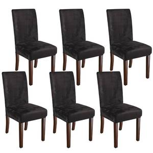 lot 10123 image: WENZMOC Velvet Dining Room Chair Covers Washable Dining Chairs Covers Stretch Velvet Kitchen Chairs Cover Anti-Dust Removable Parsons Chair Slipcovers for Banquet Home Hotel (Brown, 6PCS)