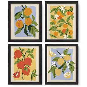 lot 10126 image: JXREQ Lemon Peach Pomegranate Fruit Botanical Wall Art Decor for Home Kitchen Dining Room Living Room Bathroom Bedroom, Fruit Posters Kitchen Decor, 8x10 Inch Unframed 4Pcs