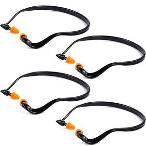 lot 10140 image: BBTO Banded Earplugs for Shooting Range Band Ear Plugs Lightweight Silicone Earplugs for Hearing Protection, Noise Reduction, Work, Construction, Sleeping, Concerts, Sports Racing(Orange,4 Pcs)