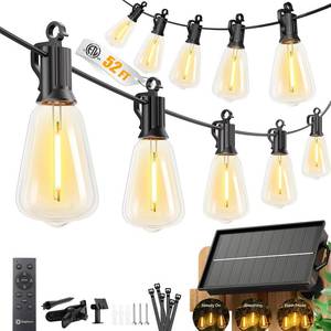 lot 11597 image: Brightown 52FT Solar String Lights Outdoor Waterproof, 26Hrs Runtime