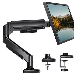 lot 11598 image: HUANUO Single Monitor Arm 13-34 Inch, Adjustable Gas Spring Arm, Monitor Desk Mount for 4.4-22lbs, VESA 75100mm with C-ClampGrommet Base, Ergonomic Stand for WorkGaming