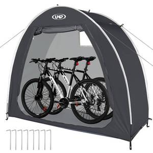 lot 11601 image: UNP Bike Storage Shed Tent, Portable Outdoor Bike Storage Tent with 210D Oxford Thick PU4000 Waterproof for 1234 Bikes, Bike Covers Storage Shed for Bicycles, Lawn Mower, Garden Tools