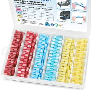 lot 11618 image: TICONN 800 Pcs Nylon Spade Quick Disconnect Connectors Kit, Electrical Insulated Terminals, Male and Female Spade Wire Crimp Terminal Assortment Kit