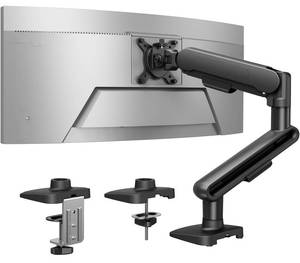 lot 11626 image: HUANUO Ultrawide Monitor Arm for 13 �� 40 Screens, Single Monitor Mount Holds up to 26.4lbs, Adjustable Monitor Stand with C-Clamp & Grommet Base, VESA Mount 75x75mm100x100mm