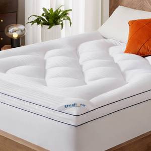 lot 11646 image: BEDLORE Queen Mattress Topper, Thick Pillow Top Bed Cover Soft Mattress Pad