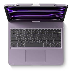 lot 12003 image: edaiser Swivel Keyboard Case iPad AirPro 13 & Pro 12.9 3rd-6th Purple