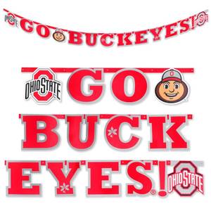 lot 12021 image: Ohio State Go Buckeyes Banner-Brutus-8 Ft-Official Decor-Havercamp