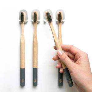 lot 12025 image: Aluminum Toothbrush Holder, Set of 4 Wall Mounted Self-Adhesive Clips, Anodized Finish for Quick-Dry Storage �� No Drilling Required
