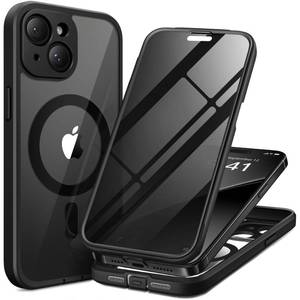 lot 12035 image: TIESZEN for iPhone 15 Case, Compatible with MagSafe, Built-in Privacy Screen Protector and Camera Protection, Anti Spy Full Body Dustproof Shockproof Hard Phone Case 6.1, Black (Navy Blue)